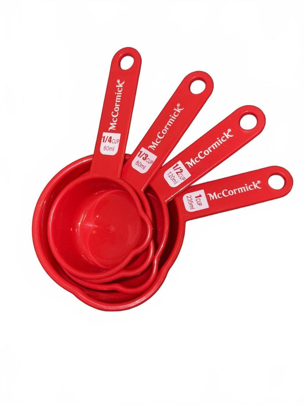 McCormick Red Plastic Measuring Cups Set
